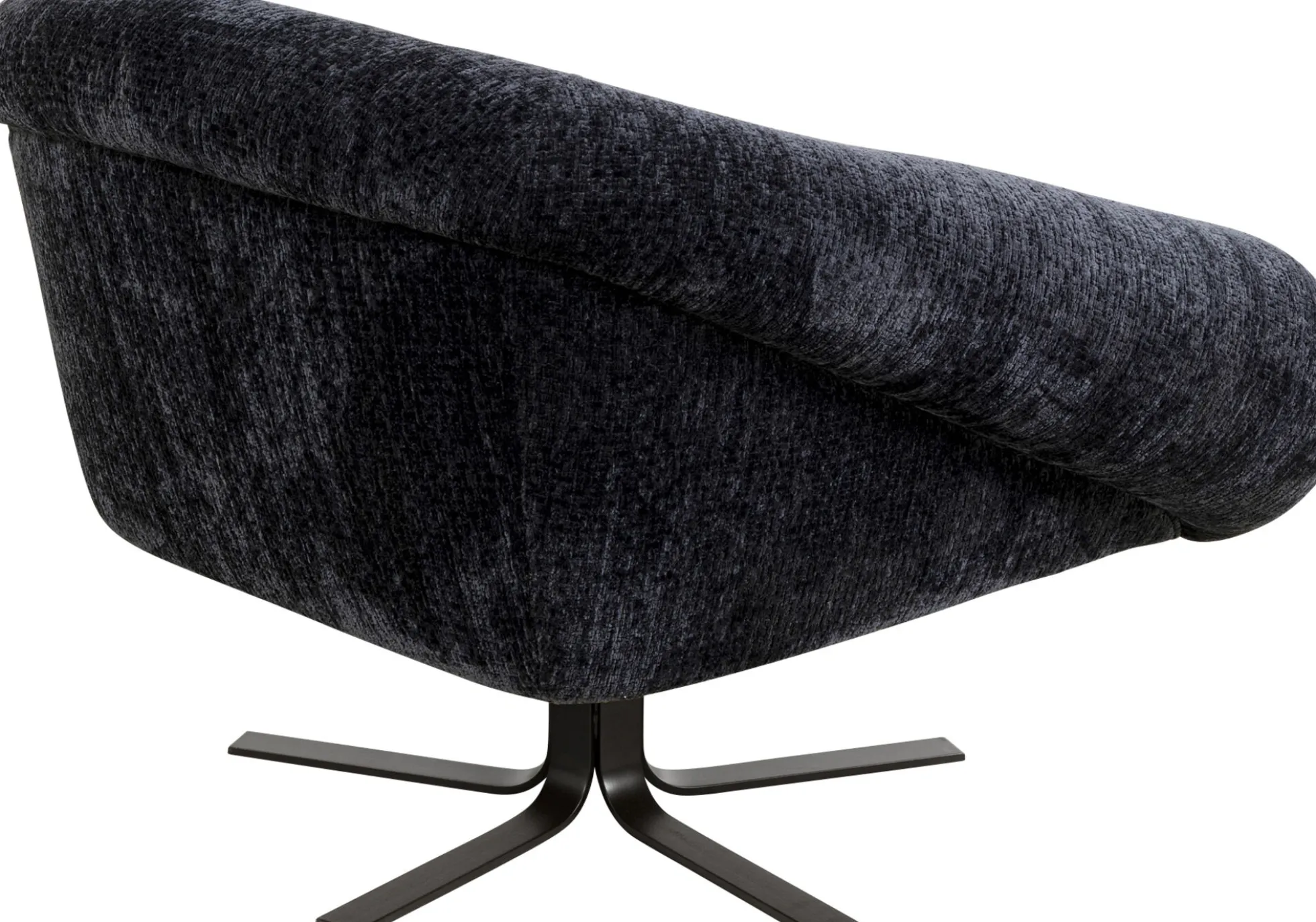 Fotel duży obrotowy tapicerka szaroniebieska nogi czarne 82x95 cm