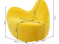 Fotel Glow Wave Medium różowy 116 cm