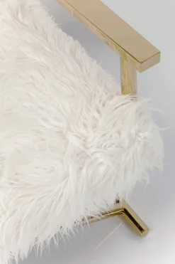 Fotel Mr. Fluffy 68x87 cm biało-złoty