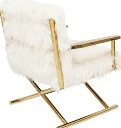 Fotel Mr. Fluffy 68x87 cm biało-złoty