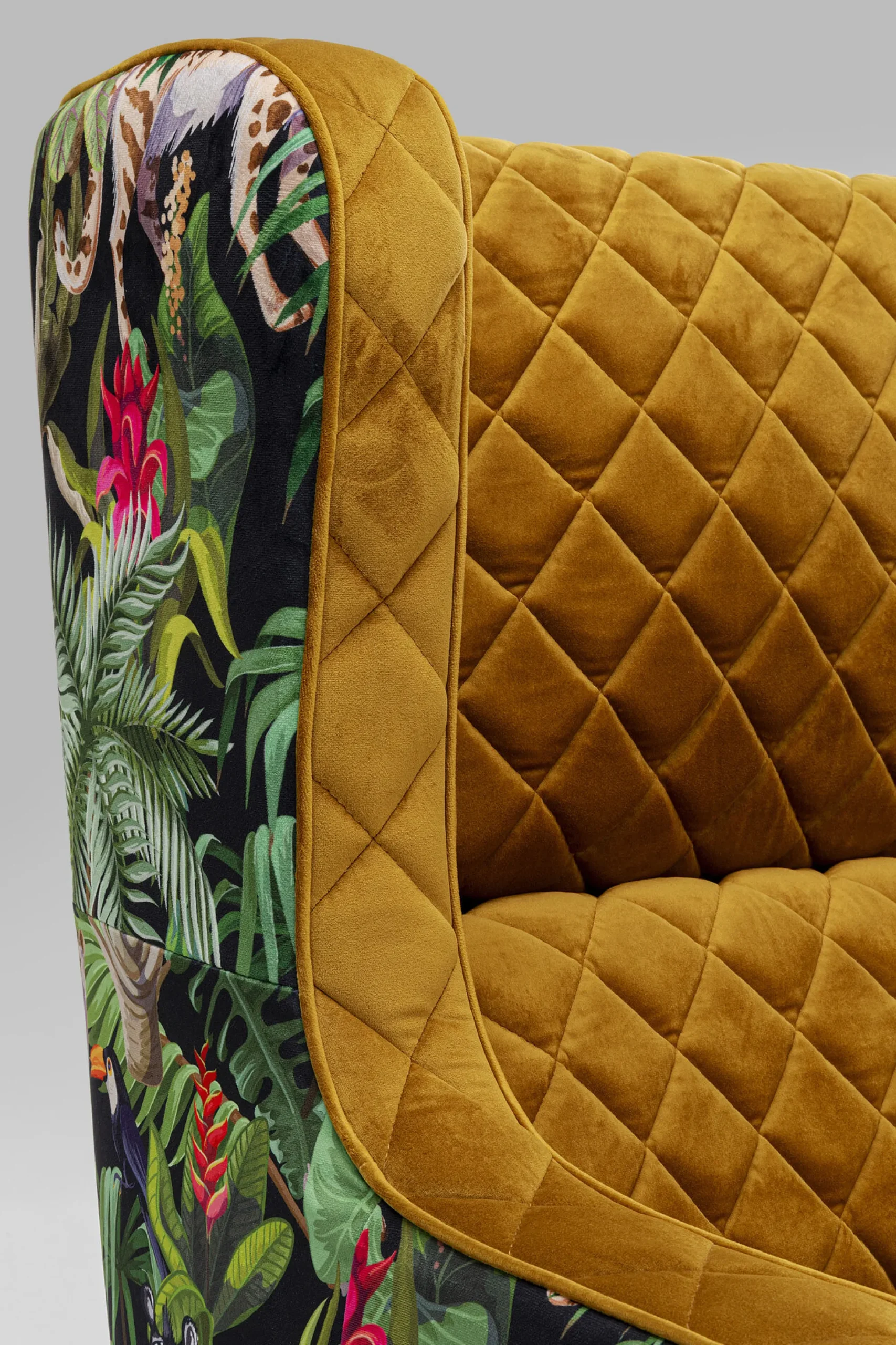 Fotel Nonna Jungle 75x102 cm kolorowy - siedzisko musztardowe