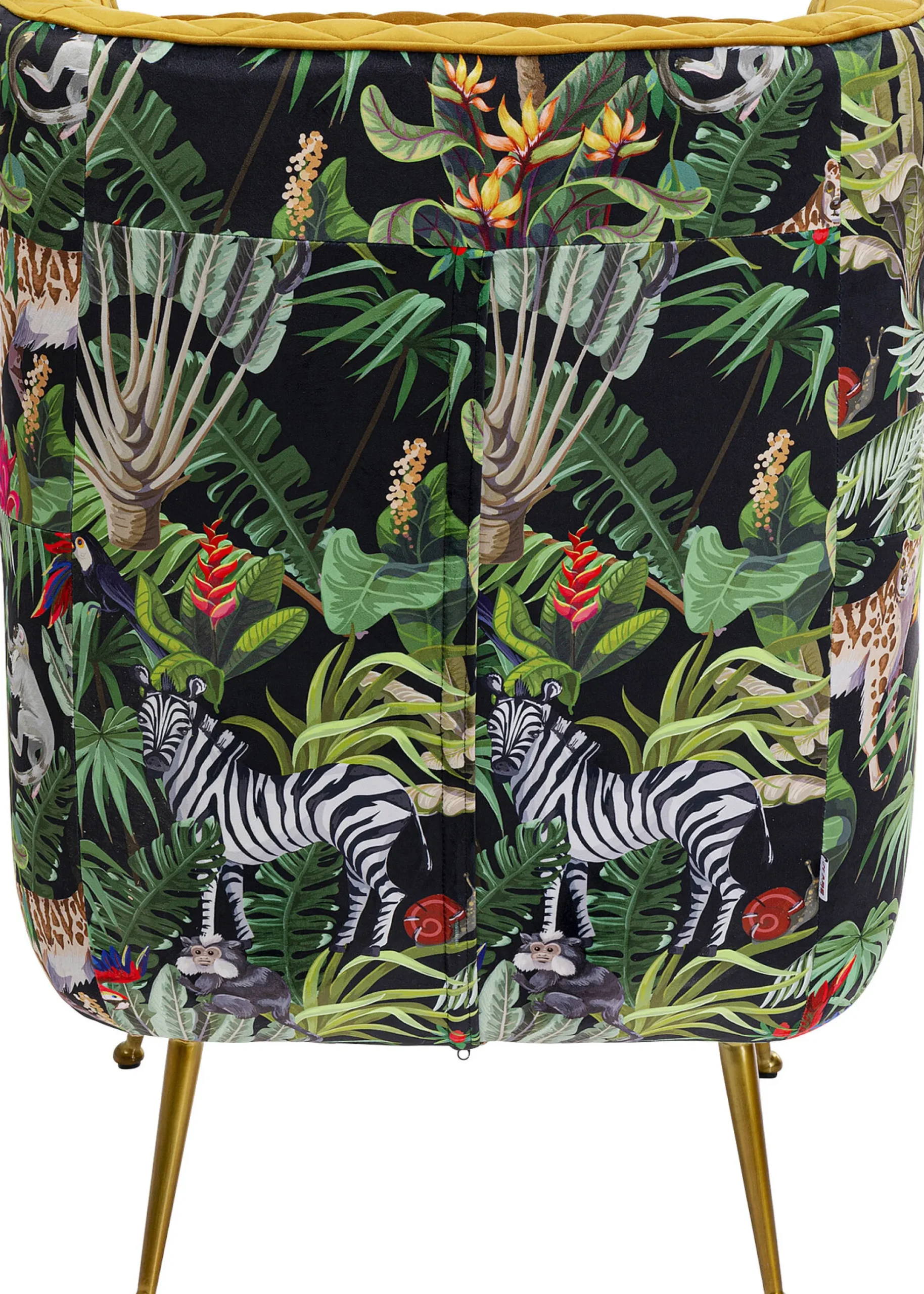 Fotel Nonna Jungle 75x102 cm kolorowy - siedzisko musztardowe