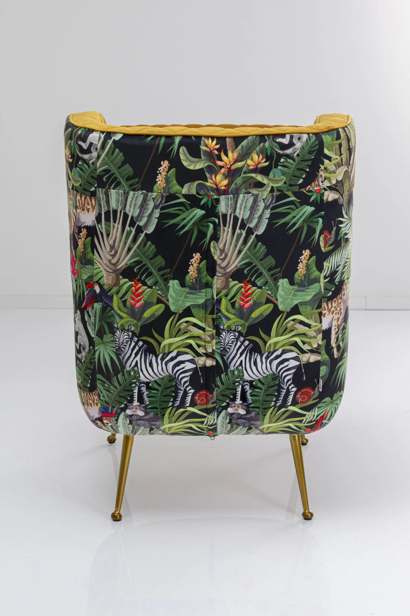 Fotel Nonna Jungle 75x102 cm kolorowy - siedzisko musztardowe