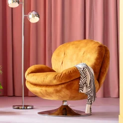 Fotel obrotowy Cosy 81x84 cm bursztynowy