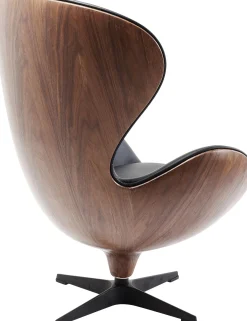 Fotel obrotowy Loung 43x114 cm czarno-orzechowy