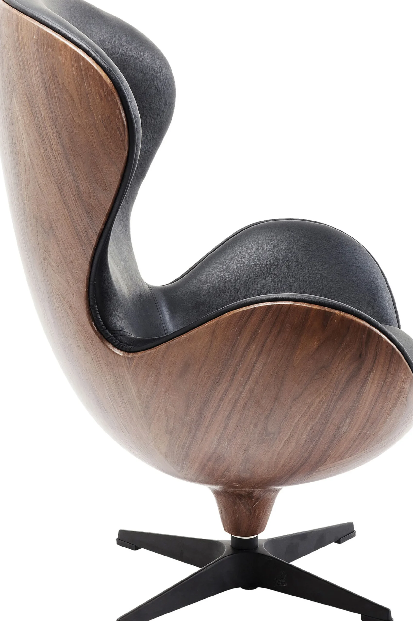 Fotel obrotowy Loung 43x114 cm czarno-orzechowy