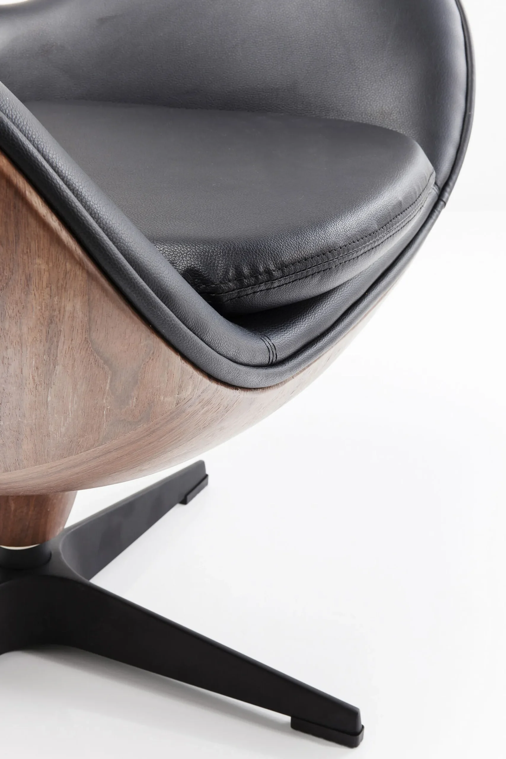 Fotel obrotowy Loung 43x114 cm czarno-orzechowy