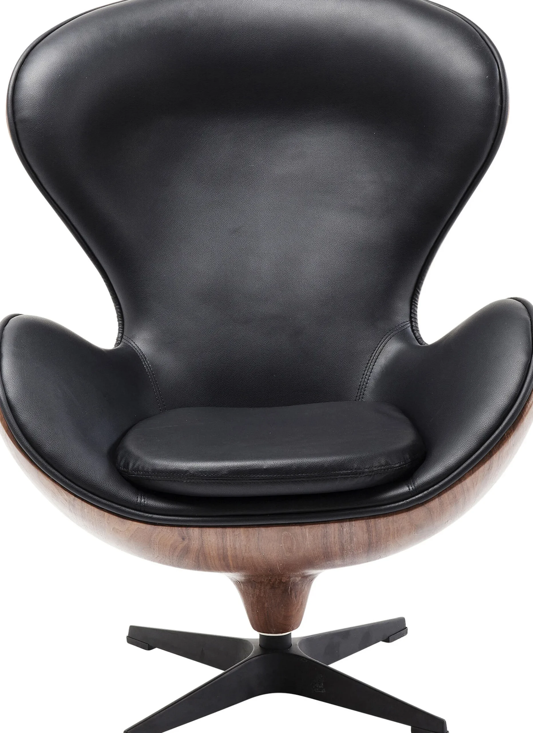 Fotel obrotowy Loung 43x114 cm czarno-orzechowy