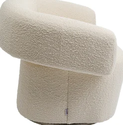 Fotel obrotowy Maye 76x86 cm kremowy