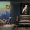Fotel obrotowy Music Hall 90x71 cm szary