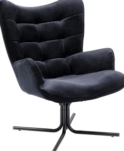 Fotel obrotowy Oscar Velvet 82x95 cm czarny