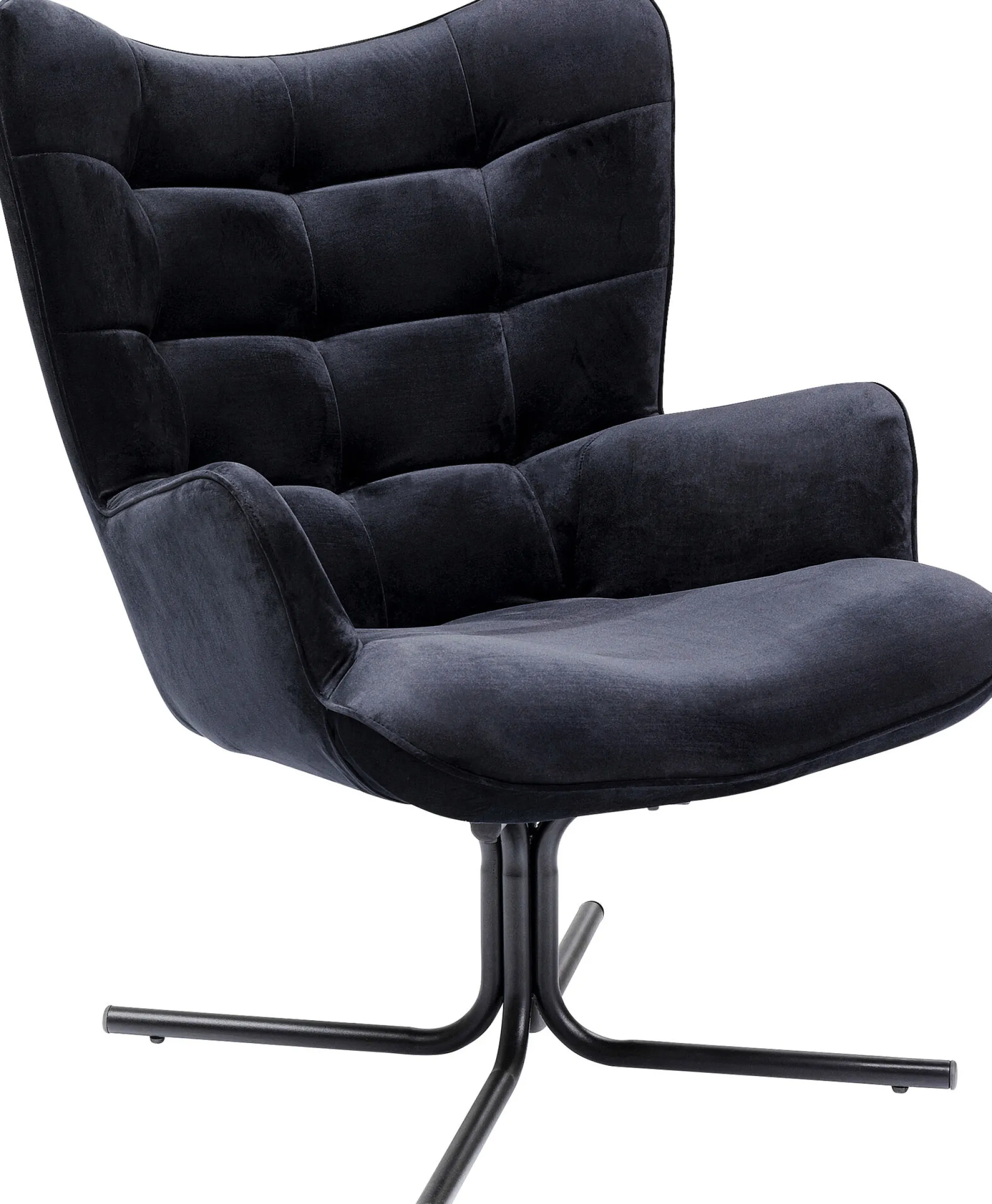 Fotel obrotowy Oscar Velvet 82x95 cm czarny