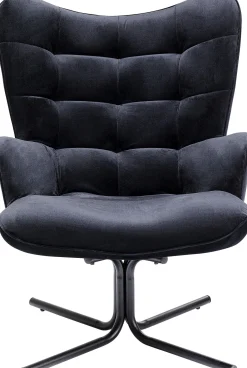 Fotel obrotowy Oscar Velvet 82x95 cm czarny