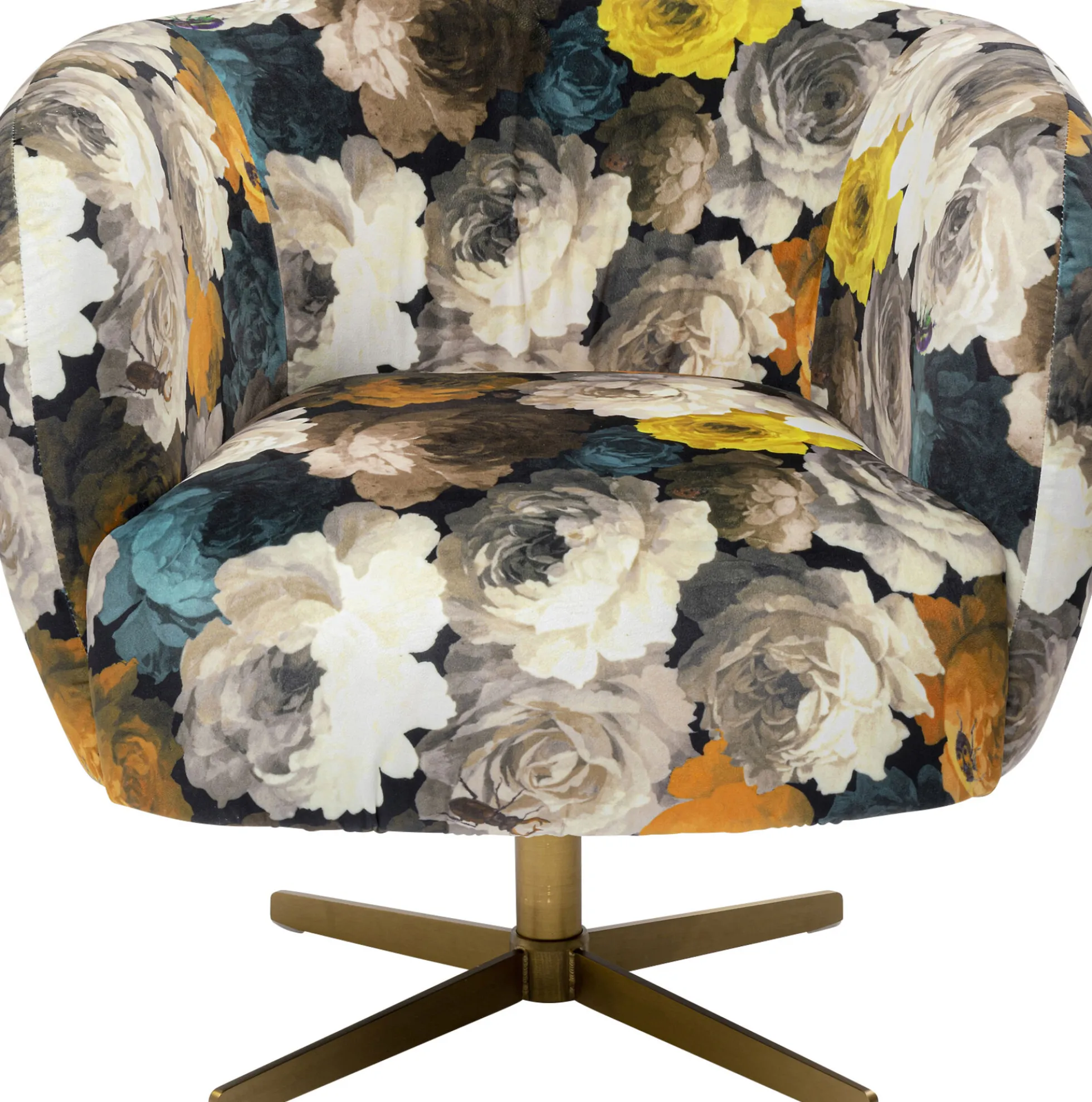 Fotel obrotowy Peony Yellow 81x70 cm