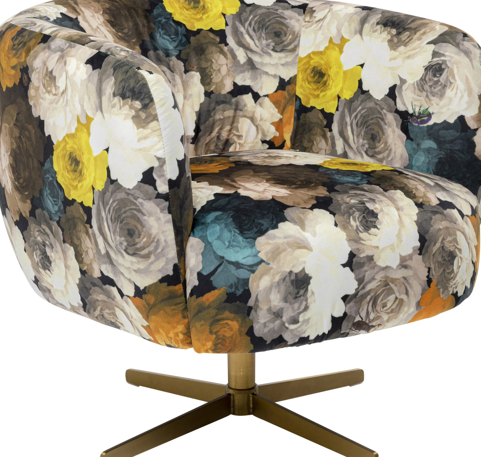 Fotel obrotowy Peony Yellow 81x70 cm