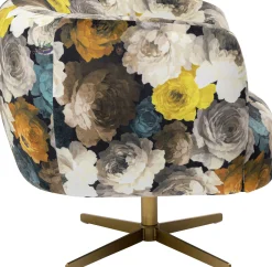 Fotel obrotowy Peony Yellow 81x70 cm