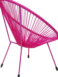 Fotel ogrodowy różowy żyłkowy 73x85 cm