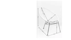 Fotel ogrodowy Spaghetti 73x87 cm naturalny nogi czarne