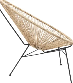 Fotel ogrodowy Spaghetti 73x87 cm naturalny nogi czarne