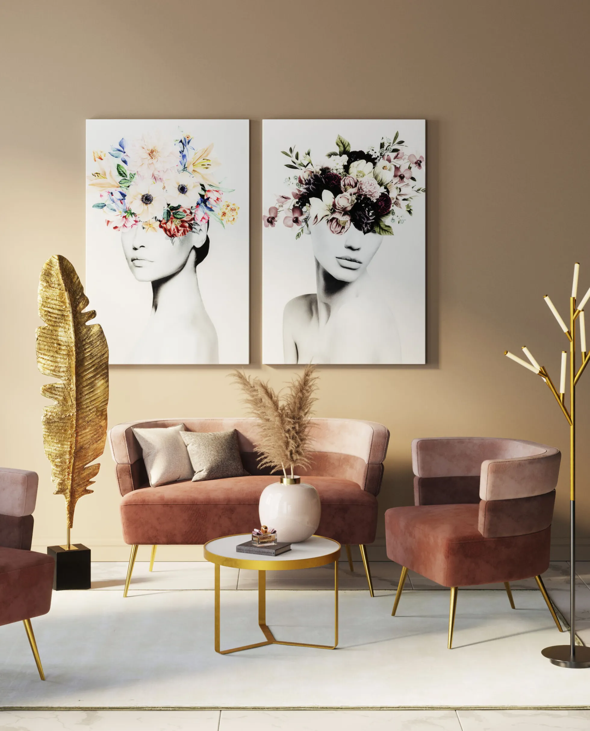 Fotel Sandwich 65x74 cm odcienie różu