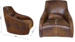 Fotel Swing Ritmo 76x83 cm brązowy