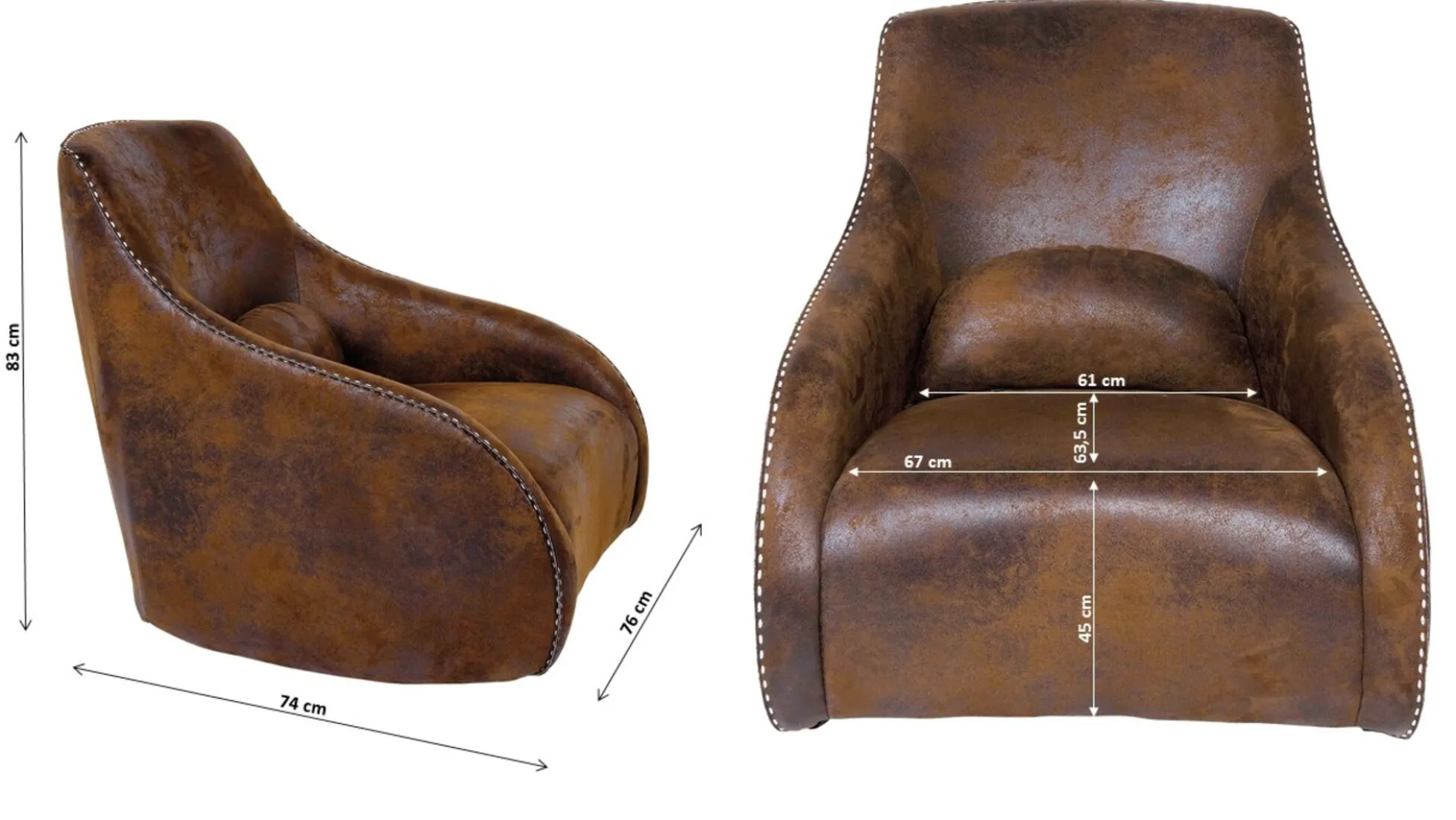 Fotel Swing Ritmo 76x83 cm brązowy