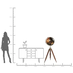 Globus Globe Earth 61x141 cm czarny