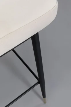 Hoker welurowy beżowy nogi czarno-złote 50x99 cm