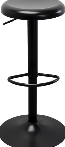 Hoker w kolorze czarnym z regulacją wysokości okrągłe siedzisko 60-82 cm