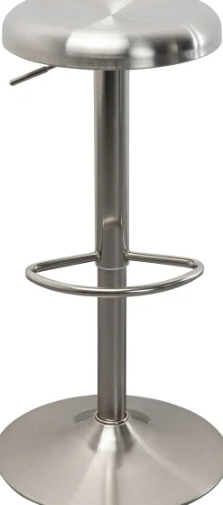 Hoker w kolorze srebrnym z regulacją wysokości okrągłe siedzisko 60-82 cm
