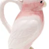Karafka ceramiczna biało-różowa egzotyczny ptak 30 cm
