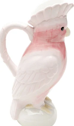Karafka ceramiczna biało-różowa egzotyczny ptak 30 cm