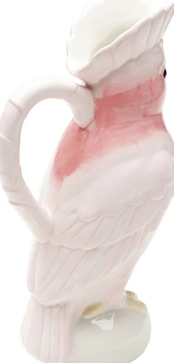 Karafka ceramiczna biało-różowa egzotyczny ptak 30 cm