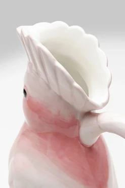 Karafka ceramiczna biało-różowa egzotyczny ptak 30 cm