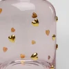 Karafka szklana różowa wzór złote serduszka 755 ml