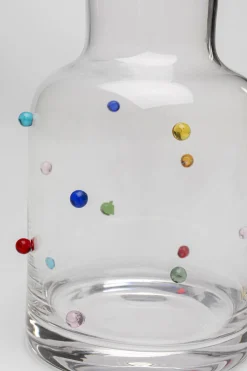 Karafka szklana transparentna wzór kolorowe kulki 755 ml