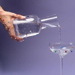 Karafka szklana transparentna wzór kolorowe kulki 755 ml