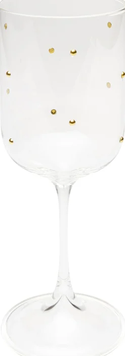 Kieliszek do Białego Wina Glam Dots Złoty 22cm