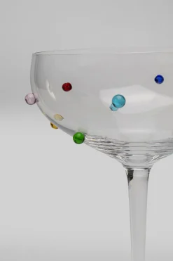 Kieliszek do koktajli szklany z kolorowymi detalami 340 ml