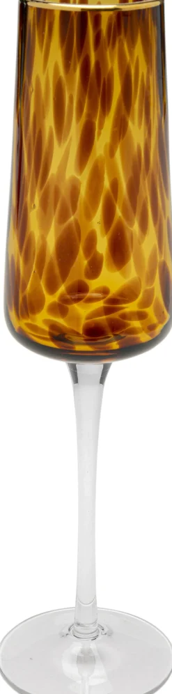 Kieliszek do szampana brązowy 210 ml nóżka transparentna