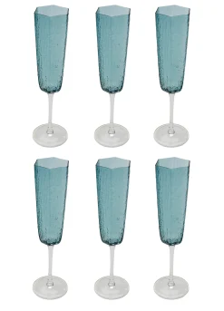 Kieliszek do szampana Cascata niebieski (6/Set)