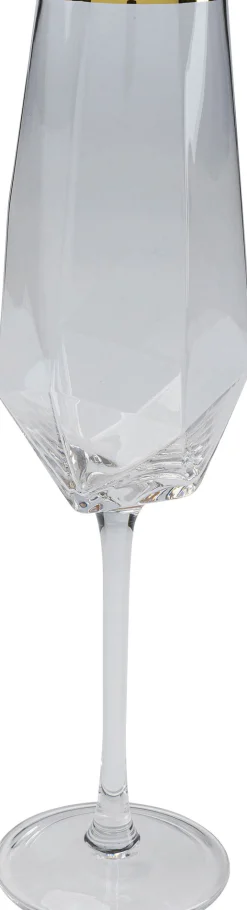 Kieliszek do szampana Diamond Gold Rim 360 ml transparentny