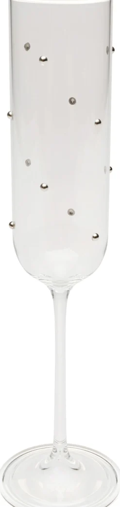 Kieliszek do Szampana Glam Dots Srebrny 25cm