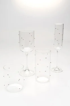Kieliszek do Szampana Glam Dots Srebrny 25cm