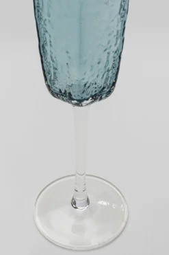 Kieliszek do szampana szklany niebieski 250 ml 27 cm