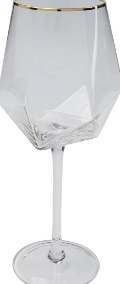 Kieliszek do wina Diamond Gold Rim 525 ml transparentny