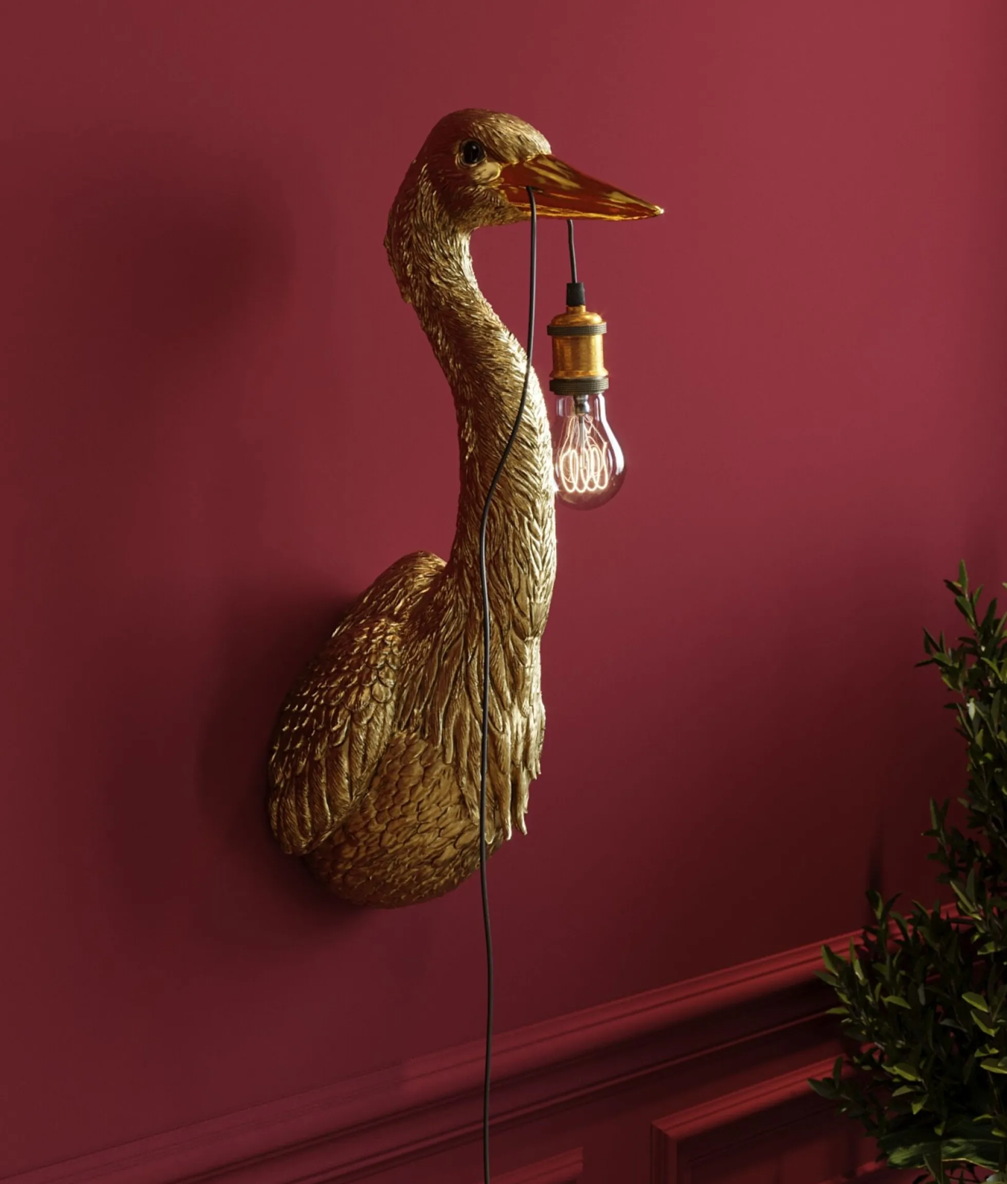 Kinkiet Heron 26x62 cm złoty