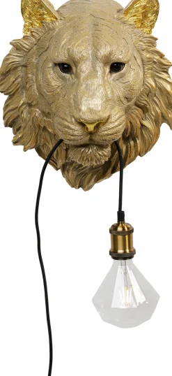 Kinkiet Tiger Head 34x38 cm złoty