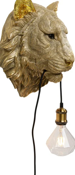 Kinkiet Tiger Head 34x38 cm złoty