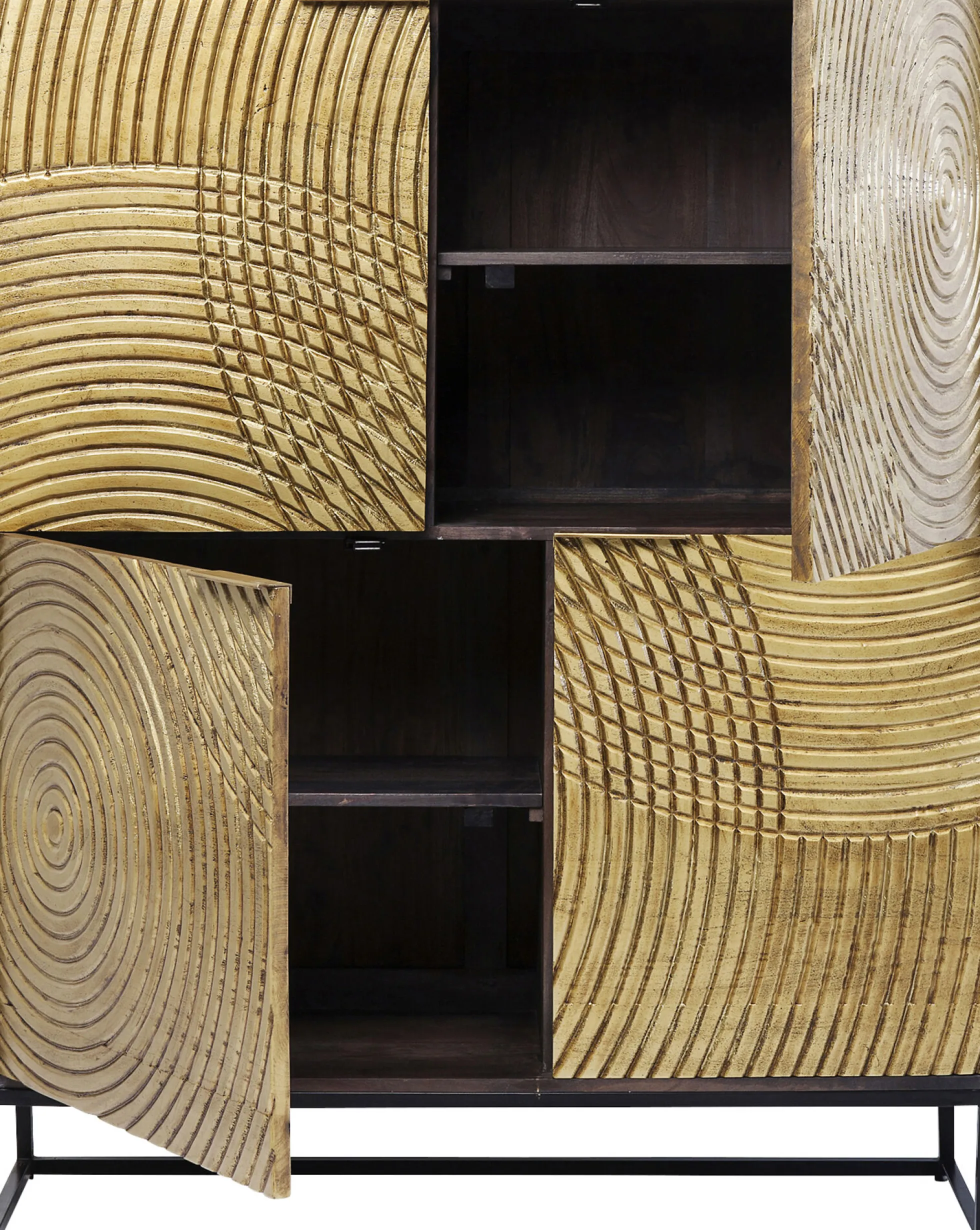 Komoda Circulo 120x150 cm czarno-złota